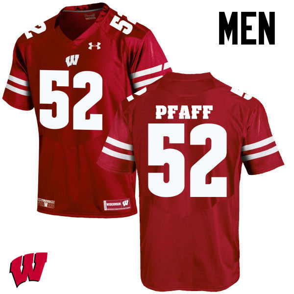 Wisconsin Badgers Men's #52 David Pfaff NCAA Under Armour Authentic Red College Stitched Football Jersey YW40Q03US